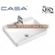 Creative design white OEM CUPC ceramic portable wash basin for hair salon