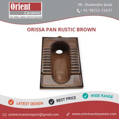 Effective Water Saving Indian Orissa Rustic Brown Squatting Pan Toilet by Branded Manufacturer