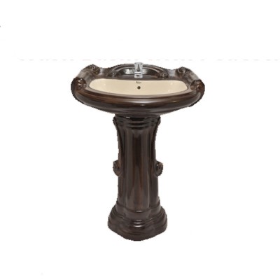 Wall Mounted Standard Designed Colorful Ceramic Hand Wash Basin with Pedestal